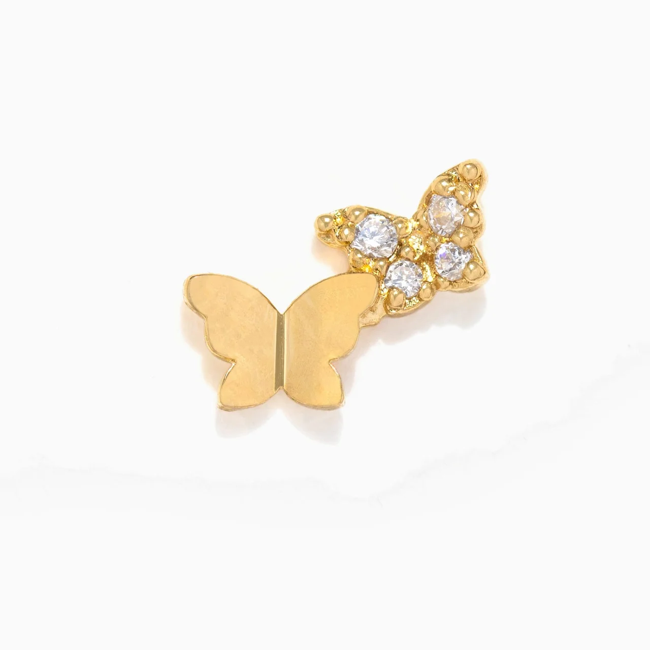 14k Solid Gold Single Takeoff Ball Back Stud