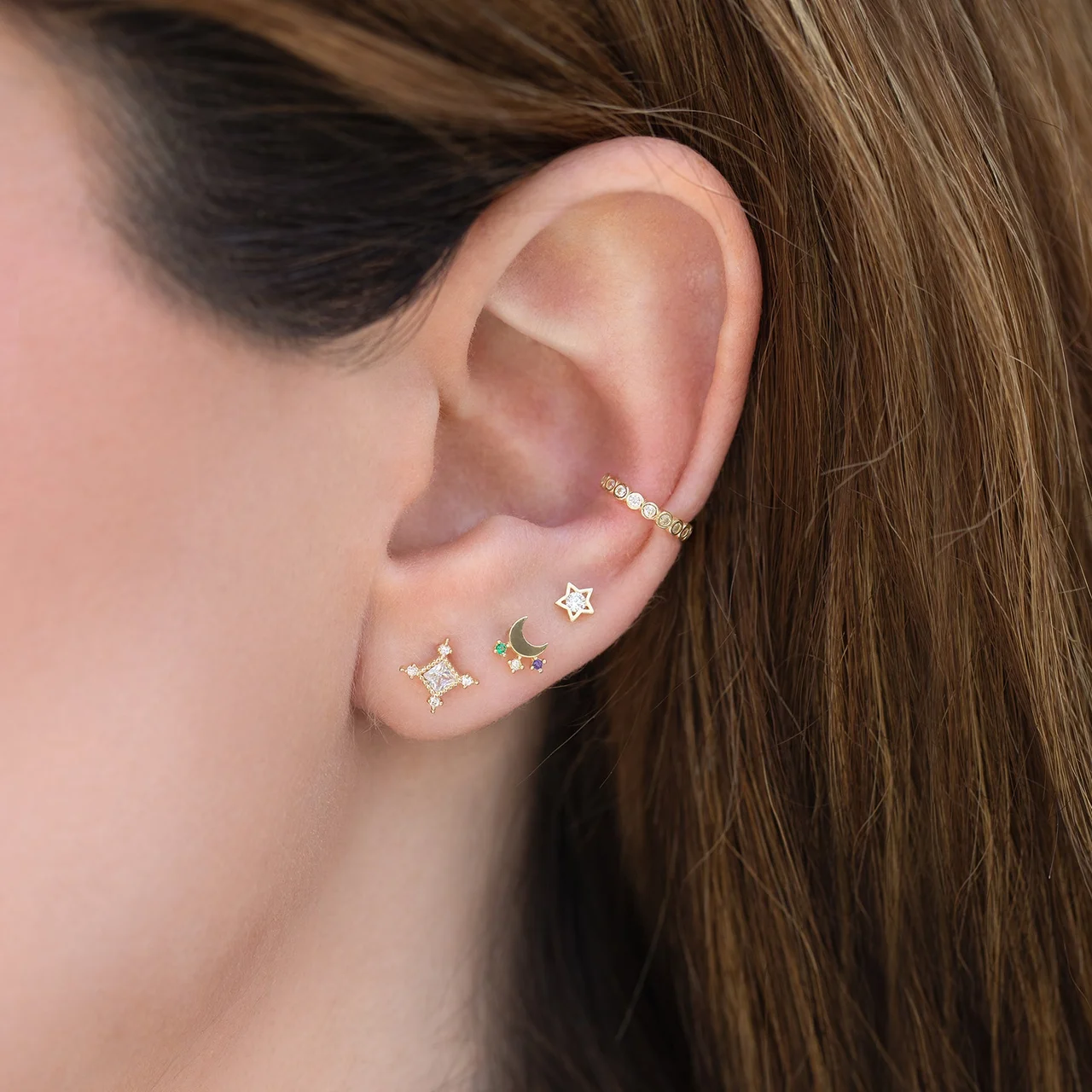 14k Solid Gold Star Stud - Image 2