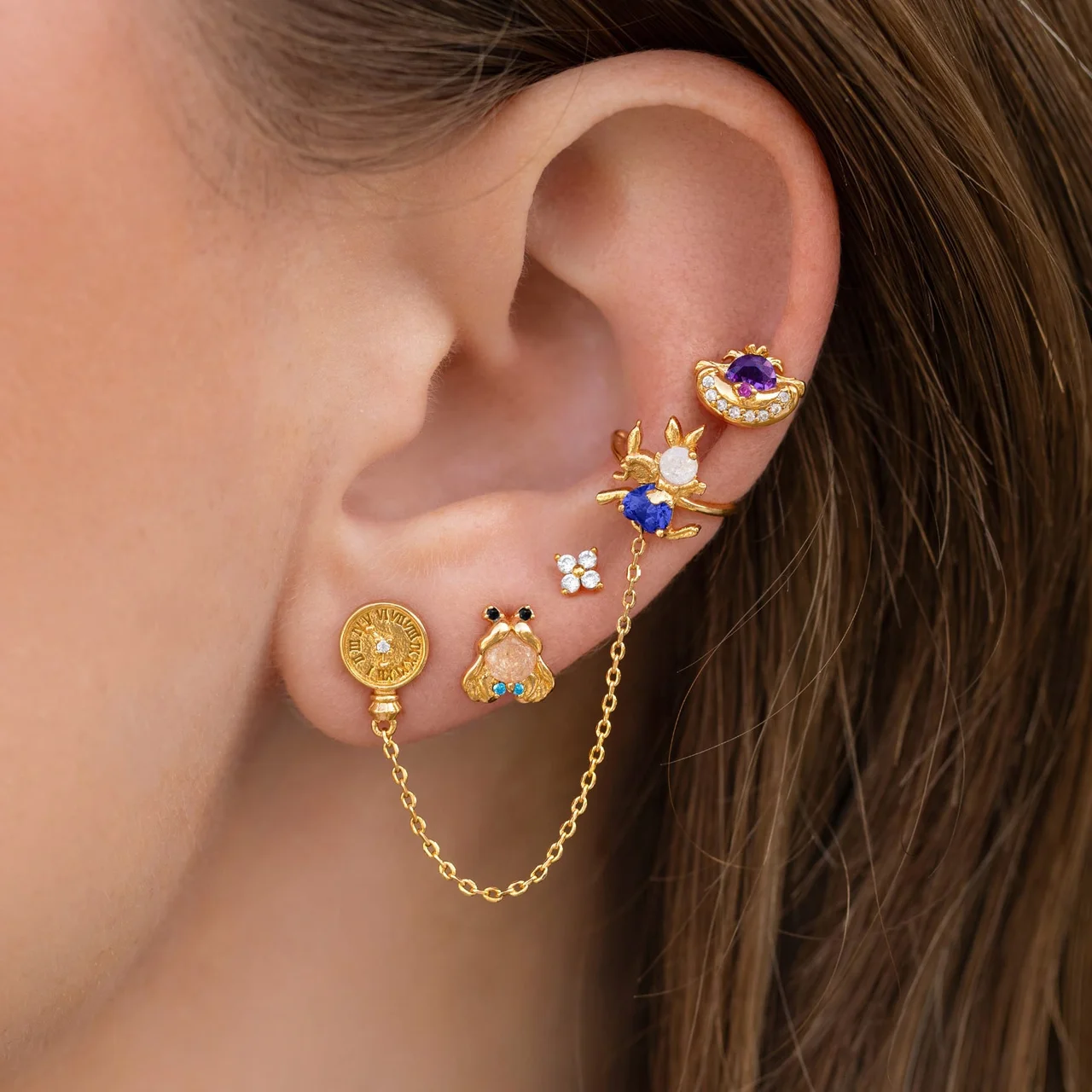 Disney Alice in Wonderland White Rabbit Earring + Ear Cuff - Image 5