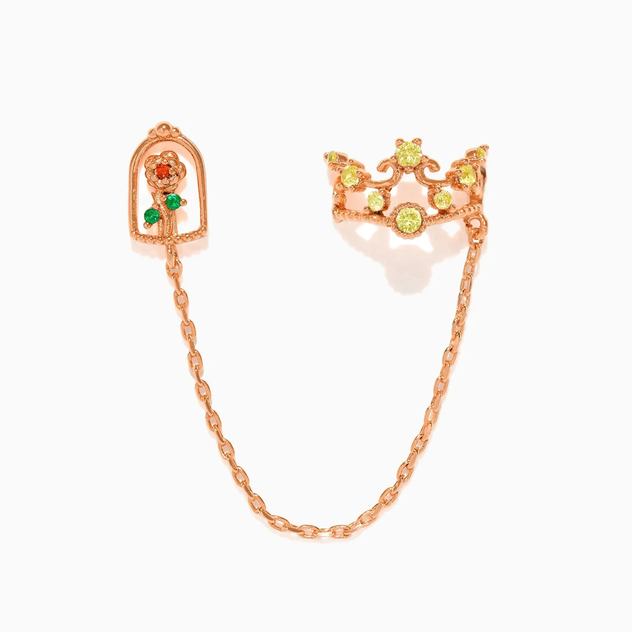 Disney Princess Beauty and the Beast Enchanted Rose Ear Cuff + Stud - Image 5