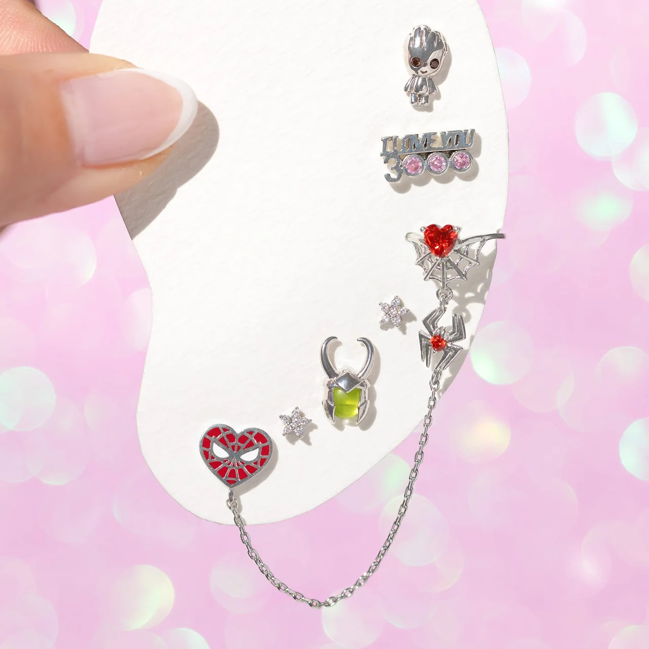 Marvel''s Spider-Man Web of Love Ear Cuff + Stud - Image 9